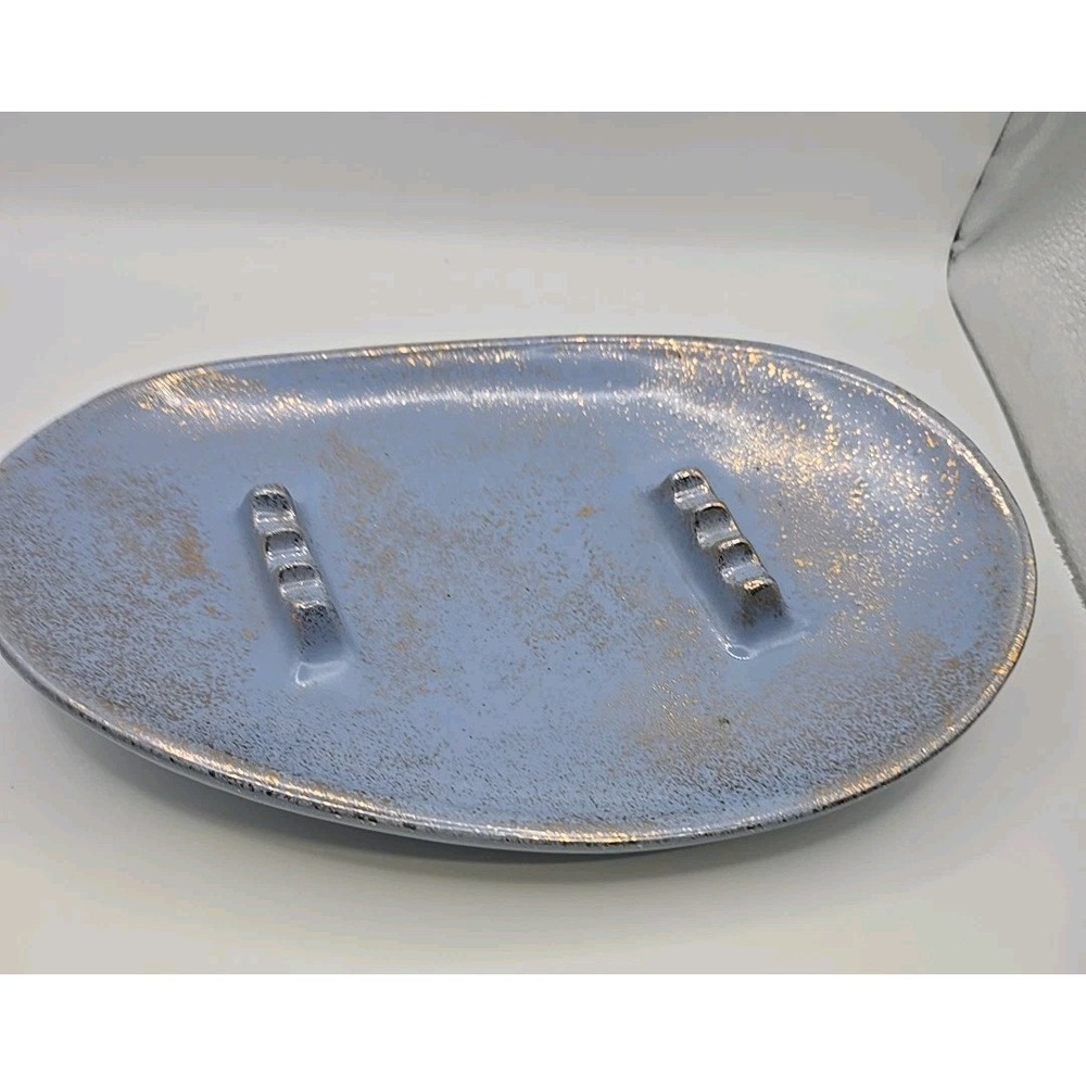 Vintage Hand Painted Ceramic Blue/Gold Ashtray Retro MCM - Picture 4 of 6
